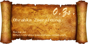 Ohrabka Zseraldina névjegykártya